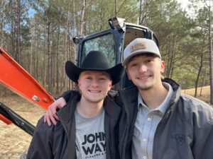 meet the John Wayne Clearing & Grading team (Trace Higham and Parks Higham) on a land clearing job site in the North Georgia woods.